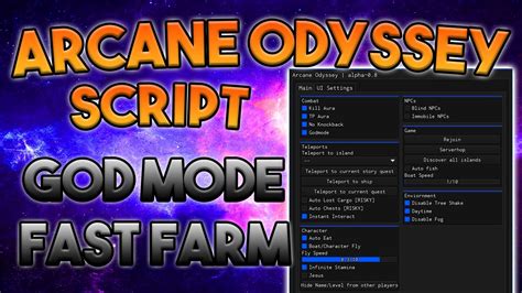The Arcane Odyssey script offers a suite of powerful functions to