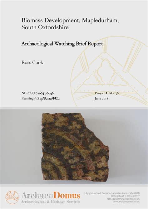 Archaeological Watching Brief Report