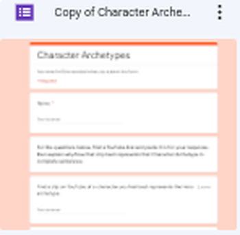 Archetypes Worksheet Google Docs