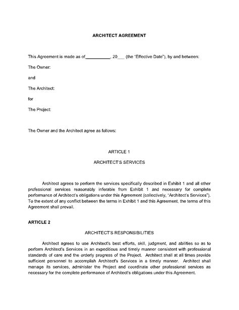 Architect Agreement Form Fill Out and Sign Printable PDF Template