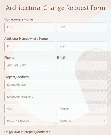 Architectural Change Request Form Template 123FormBuilder