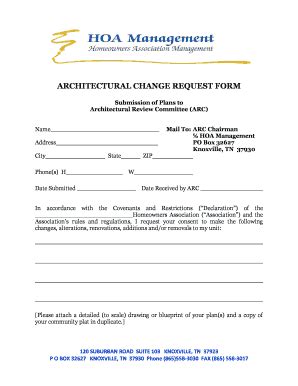 Architectural Change Request Forms HomeStretch HOA