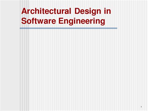 Architectural design in software engineering tutorial point.  It identifies the...