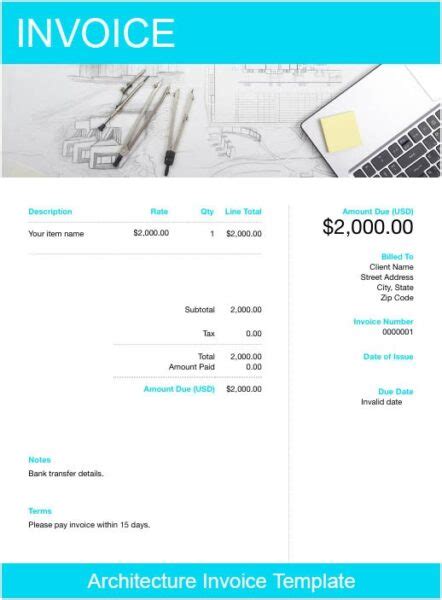 Architecture Invoice Template Free Download FreshBooks