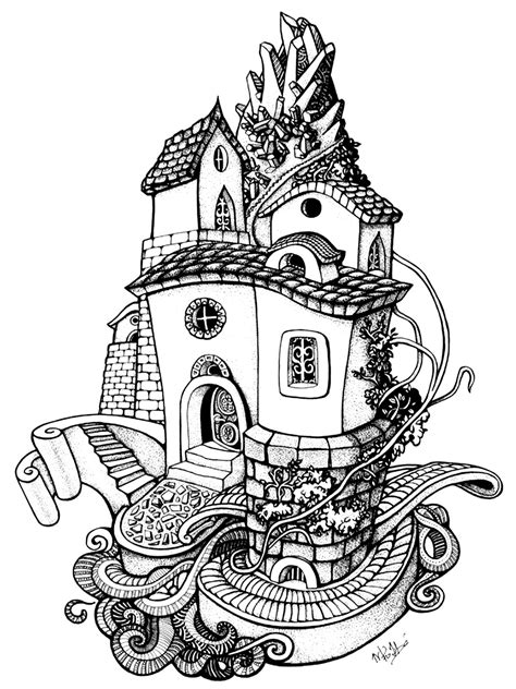 Architecture house rounded Architecture Adult Coloring Pages Page 2