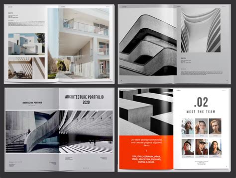 Architecture portfolio examples. 4. Black and White Portfolio Layout. Put your work in the best light with the help of this black and white architecture portfolio template. It has an effective layout, a simple design, and powerfully used white space. 5. The Neutral Prowess. Make your designs stand out with neutrality. 