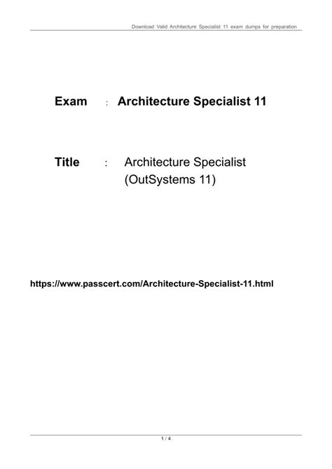 Architecture-Specialist-11 Dumps