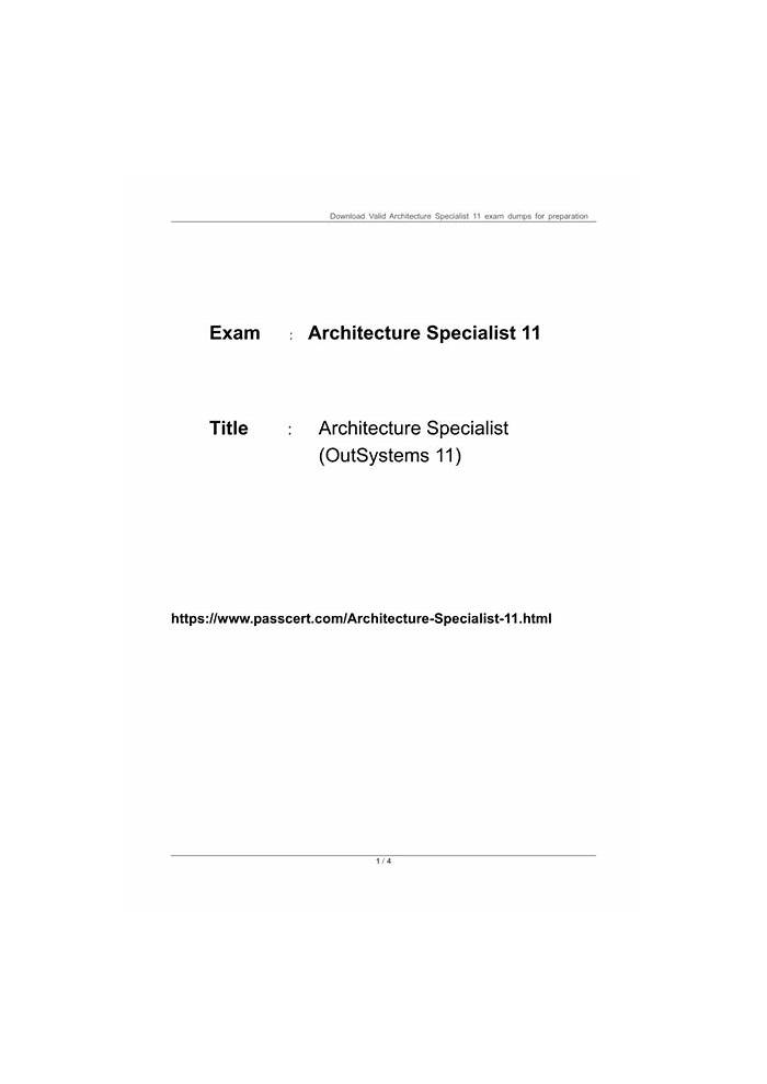 Architecture-Specialist-11認證題庫