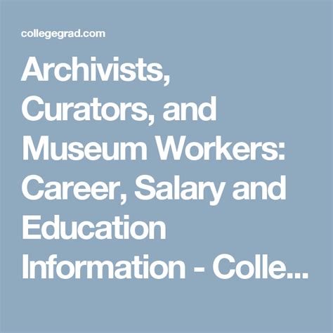 Archivists, Curators, and Museum Workers: Jobs, Career, Salary …