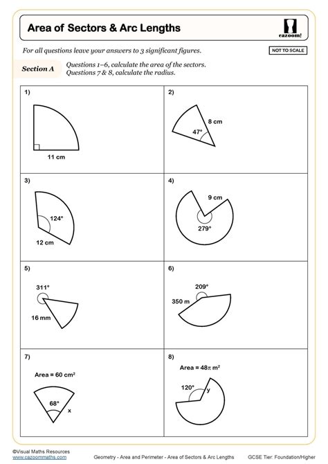 Arcs And Sectors Worksheet