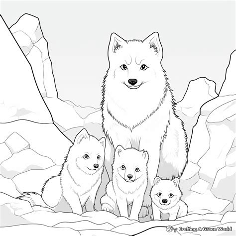 Arctic Fox Coloring Shee