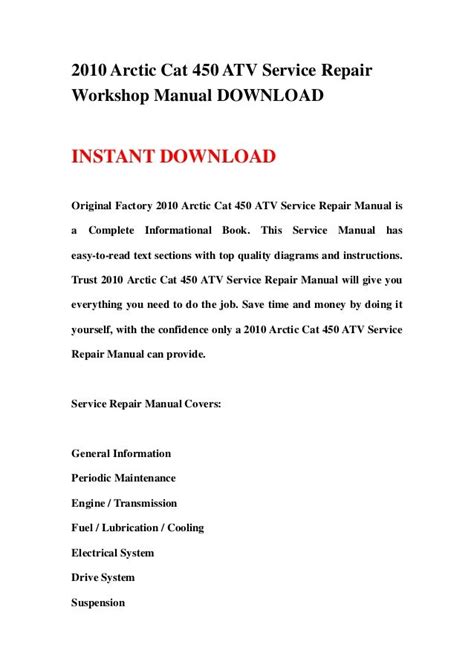 Arctic cat 450 2010 atv service reparatur werkstatthandbuch. - Electronic devices 9th edition floyd solution manual.