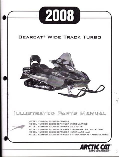 Arctic cat snowmobile bearcat wide track turbo illustrated parts manual. - Calculus early transcendentals stewart 6th edition solutions manual.