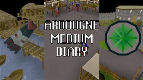 Partial completion of ‘Sea Slug’ and ‘Watchtower’ is also required for Ardougne Medium. Rewards from Ardougne Medium stack with those from Easy, and this is true for all Diaries and their rewards. The Ardougne Cloak 2 will be bestowed upon you, which offers three teleports per day to the Farming patches north of East Ardougne.. 