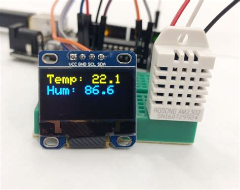 Arduino I2C OLED Display Temperature and Humidity Display (SSD1306