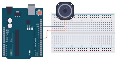 Arduino audio output speaker.  This drives the speaker connected to th...