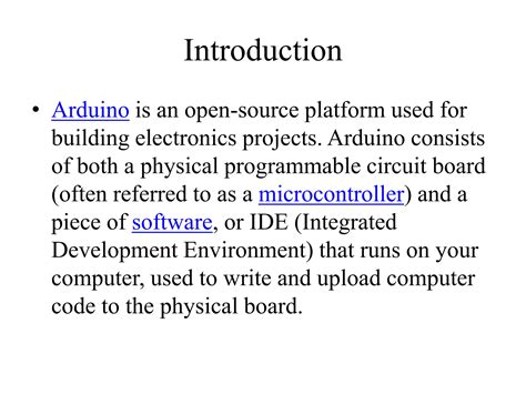 Arduino code.  Arduino consists of both a physical programmable circuit b...