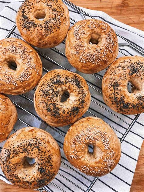 Are bagels vegan. Start by hydrating the psyllium with water, and then mix in the maple syrup, olive oil, and active sourdough starter. It should form a thick, gel-like consistency. While that hydrates, mix together your starches, gluten-free grain flours, and salt in a large mixing bowl or the bowl of a stand mixer. 