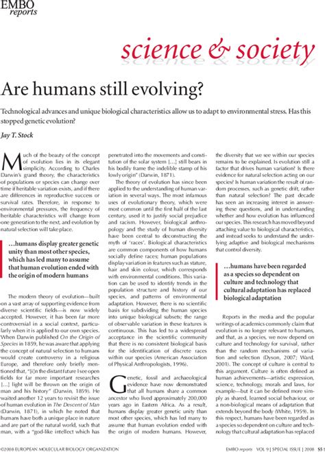 Are humans still evolving? - EMBO Press