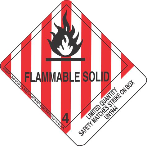 Limited Quantity Square-on-Point Warning Labels — Unless otherwise noted, each mailpiece containing a mailable hazardous material must be plainly and durably marked on the address side with the proper shipping name and UN identification number. Section 325.3 of Publication 52 provides detailed information on limited quantity square-on-point .... 