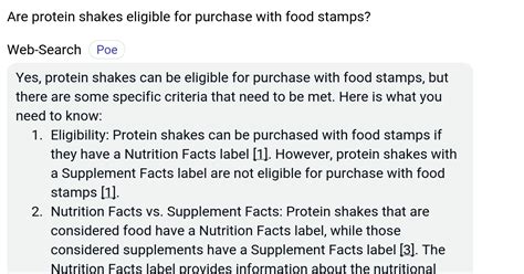 Are protein powders, bars, and shakes eligible for purchase with