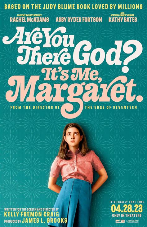 Apr 28, 2023 · The story of “ Are You There God? It’s Me, Margaret ” remains as relevant to teens today as when the Judy Blume book came out in 1970. The story of a young girl navigating the first rocky ... . 