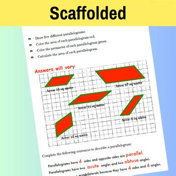 Area And Perimeter Scaffold Teaching Resources TPT