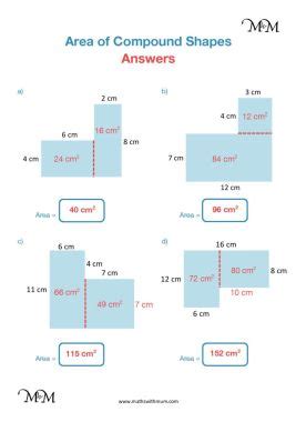 Area Compound Shapes Worksheet Answers