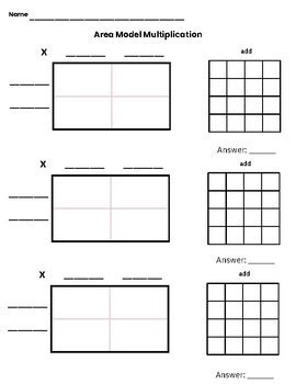 Area Model Multiplication Template / Multiplication with Area Model