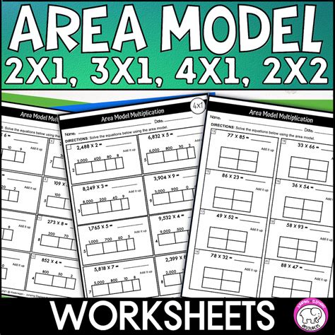 Area Model Multiplication Worksheets 5th Grade Free Printable