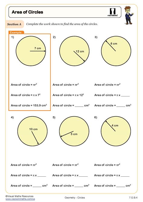 Area Of A Circle Worksheet Pdf