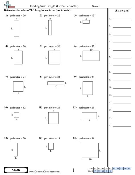 Area Perimeter Worksheets Free Distance Learning Worksheets And More Commoncoresheets