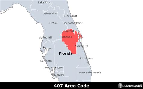 Where is the area code 407 located in Florida, United States? Area Code 407 coverage is shown in green. Find out 407 area code coverage, npa code 407 location. 