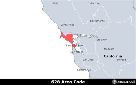Area code 628.  Neighboring area codes are 415 and 650.  City list with local time, map and over...