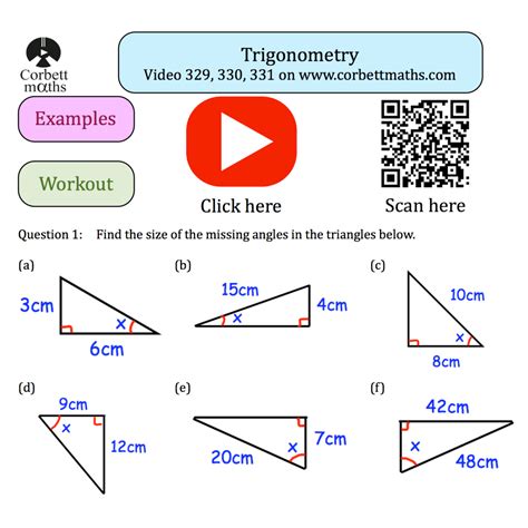 Area of triangle trigonometry corbettmaths.  The worksheet encourages dr...