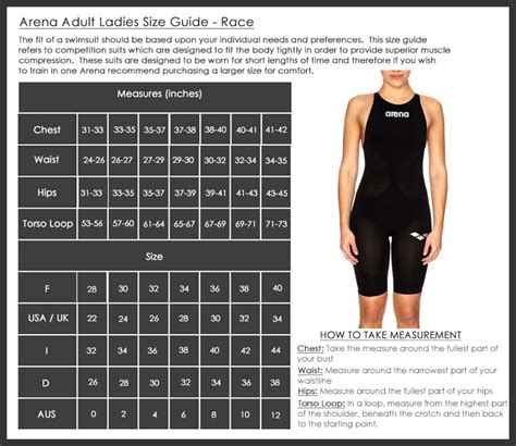 Arena Swim Size Chart A Visual Reference of Charts Chart Master
