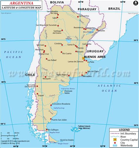 Argentina Geographic coordinates - Latitude & longitude