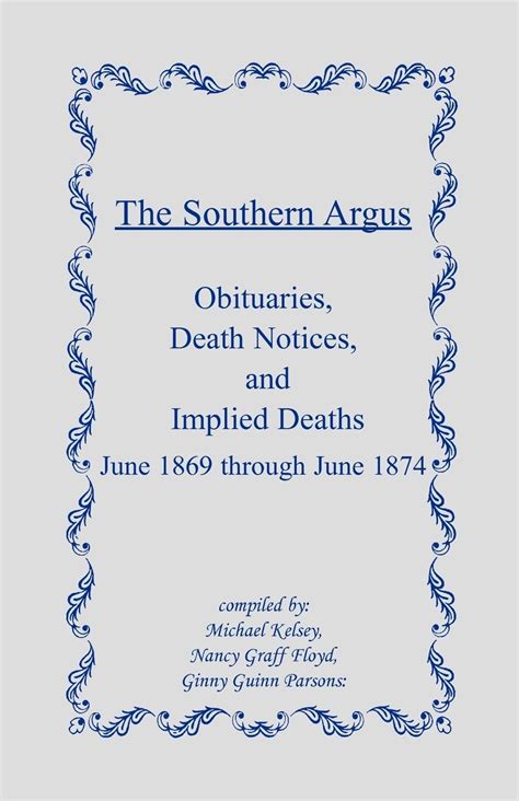 Argus death notices. .  ...