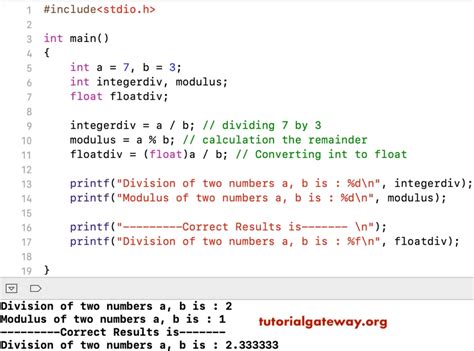 Arithmetic Operators in C Programming - Tutorial Gateway