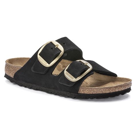 Arizona Big Buckle Nubuck Leather Black BIRKENSTOCK