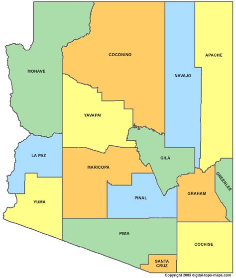 Arizona County Creation Dates and Parent Counties