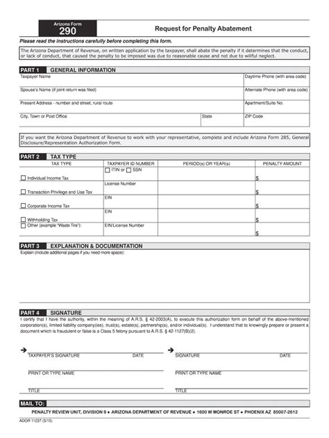 Arizona Form 60-5415