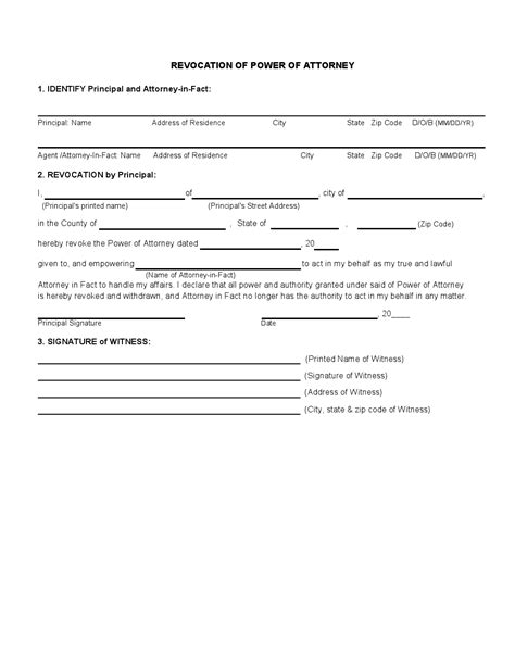 Arizona Revocation Power of Attorney Form Power of Attorney Power