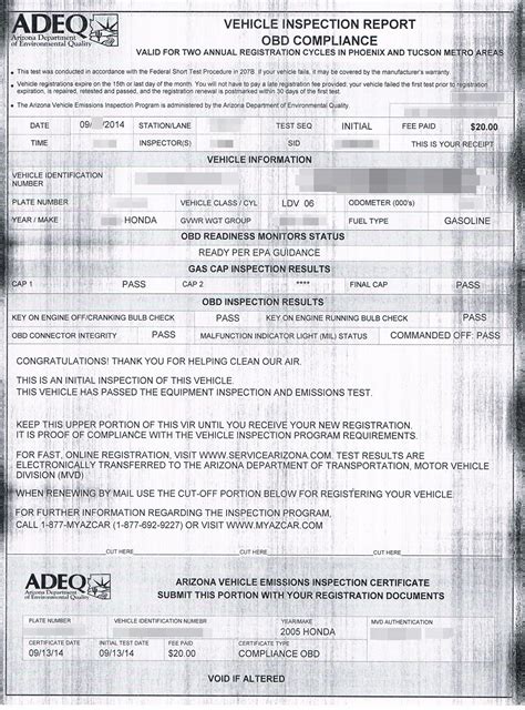 Arizona Vehicle Emissions Inspection Contract