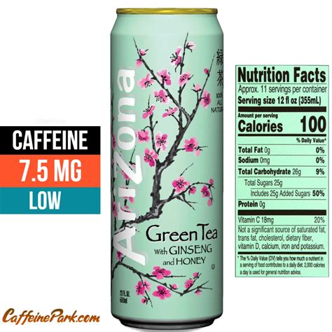 Arizona green tea Caffeine Content