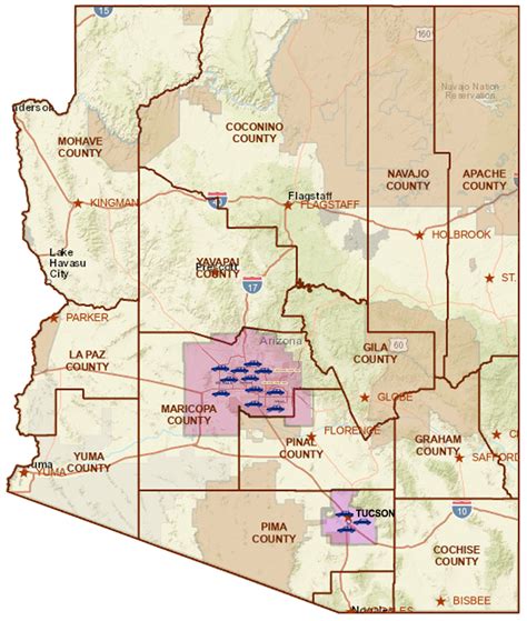 Arizona vehicle emissions locations. View Station Cams. Return To ADEQ Vehicle Emissions Inspection Program. Click Map Pin To View Station Wait Time Details. Wait Times Last Updated: 7:01 p.m on Saturday, April 27, 2024. Hours of Operation: Monday – Friday 8:00 a.m – 7:00 p.m and Saturday 8:00 a.m – 5:00 p.m. 