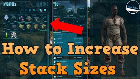 Ark increase stack size.  In steam, right click on Ark, click properties...