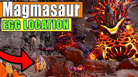 Ark magmasaur egg. Location #1 (Genesis) On the Volcanic Biome in Genesis, you can find your Magmasaur eggs. Unfortunately, there is no fixed location to find the eggs, so you must explore the whole volcano. The tip here is to find the “cluster of purple crystals” that will lead you towards the eggs. After going inside the lava through the tunnel, follow ... 