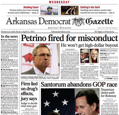 Arkansas democrat-gazette recent obituaries. The Arkansas Democrat-Gazette is the largest source for award winning news and opinion that matters to you. Featuring up to the minute breaking news and the most in-depth Razorback, business, and ... 
