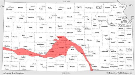 Arkansas river lowlands. It lies in central Kansas in the Arkansas River Lowlands region of the Great Plains. Its primary inflows are two small local streams, Blood Creek and ... 